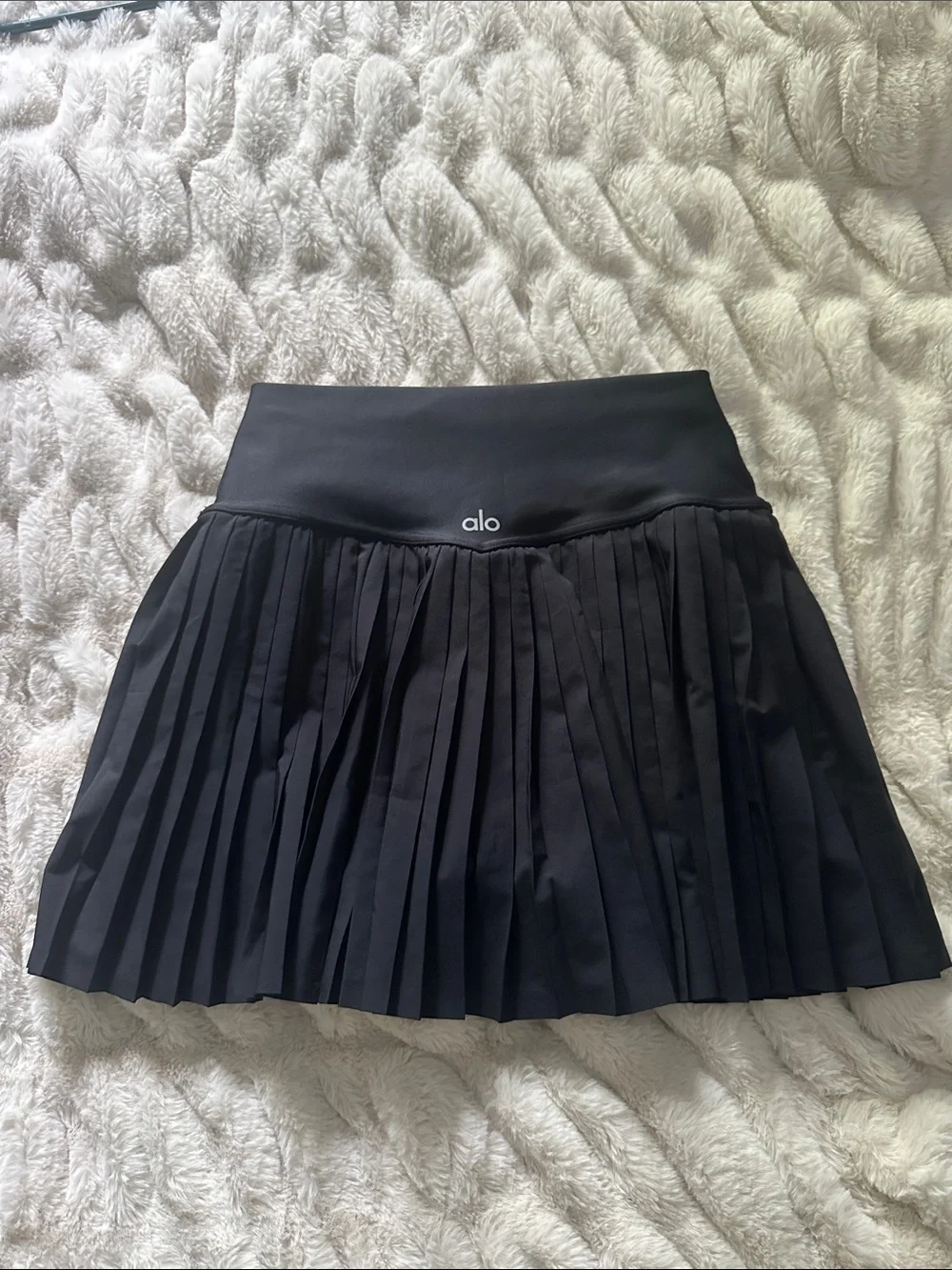 ALO Yoga Women’s Black Pleated Grand Slam Athletic Skirt Size Small